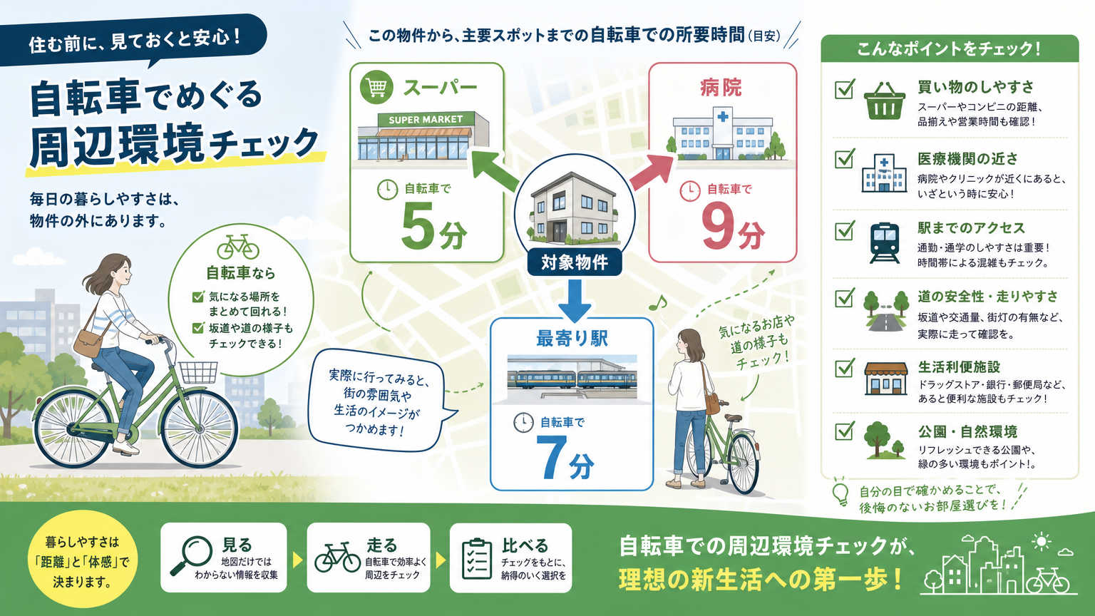 サイクリングしながら西大路周辺の住みやすさをチェックする方法